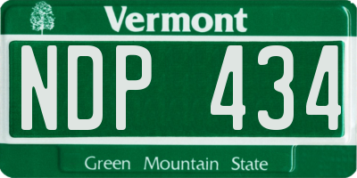 VT license plate NDP434