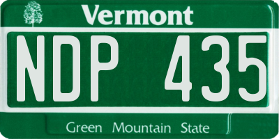 VT license plate NDP435