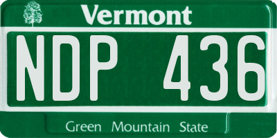 VT license plate NDP436