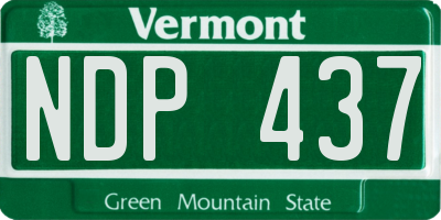 VT license plate NDP437
