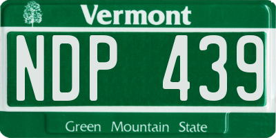 VT license plate NDP439