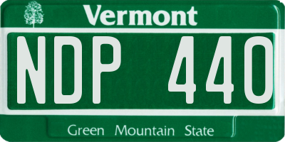 VT license plate NDP440