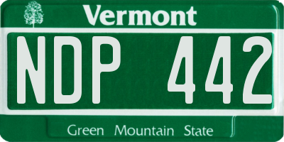 VT license plate NDP442