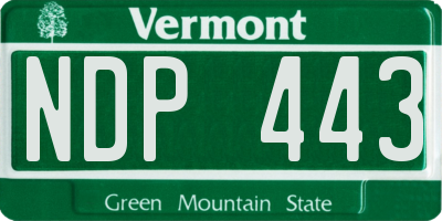 VT license plate NDP443