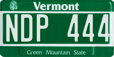 VT license plate NDP444