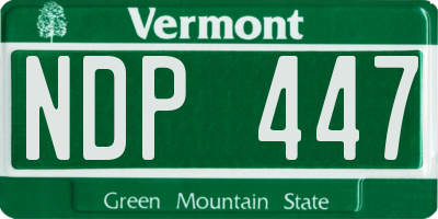 VT license plate NDP447