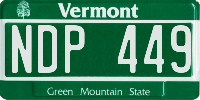 VT license plate NDP449