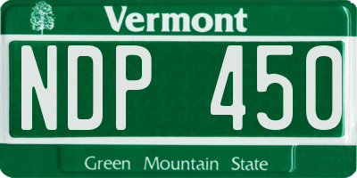 VT license plate NDP450