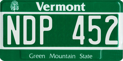 VT license plate NDP452