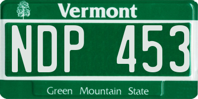 VT license plate NDP453