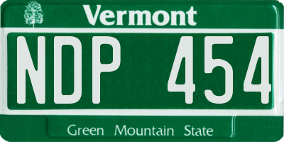 VT license plate NDP454