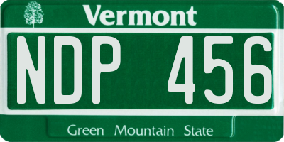 VT license plate NDP456