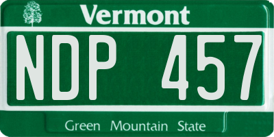 VT license plate NDP457