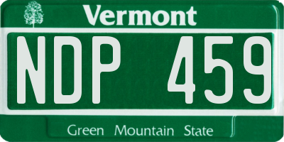 VT license plate NDP459