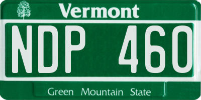 VT license plate NDP460