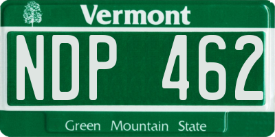 VT license plate NDP462
