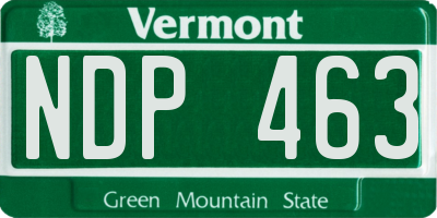 VT license plate NDP463