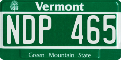 VT license plate NDP465