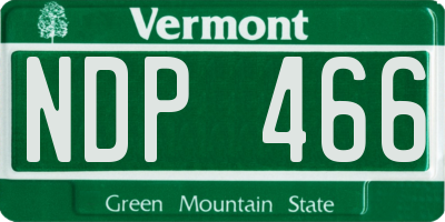 VT license plate NDP466