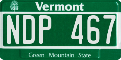 VT license plate NDP467