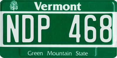 VT license plate NDP468