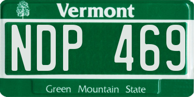 VT license plate NDP469