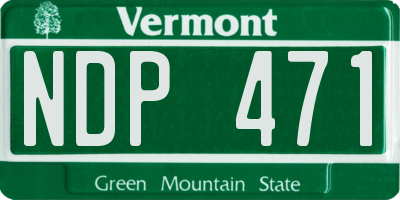 VT license plate NDP471