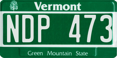VT license plate NDP473