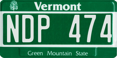 VT license plate NDP474