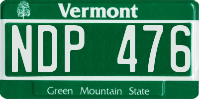 VT license plate NDP476