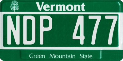 VT license plate NDP477