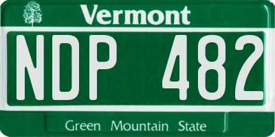 VT license plate NDP482