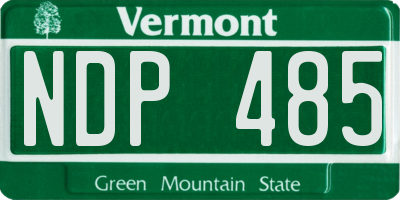 VT license plate NDP485