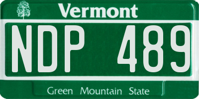 VT license plate NDP489