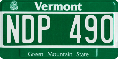 VT license plate NDP490