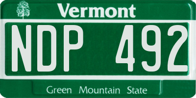 VT license plate NDP492
