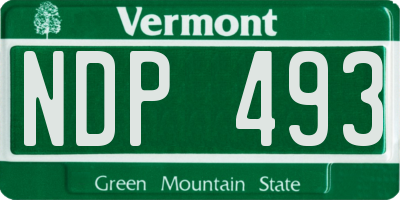 VT license plate NDP493