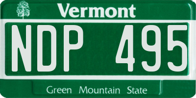 VT license plate NDP495