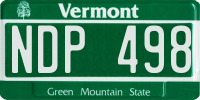 VT license plate NDP498