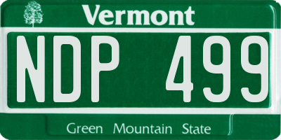 VT license plate NDP499