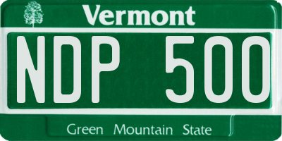 VT license plate NDP500
