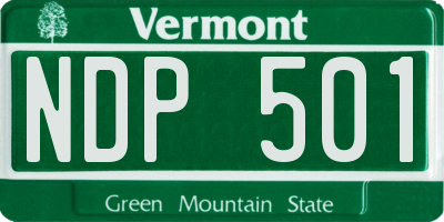 VT license plate NDP501