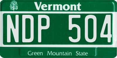 VT license plate NDP504