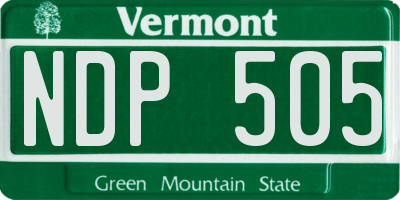 VT license plate NDP505