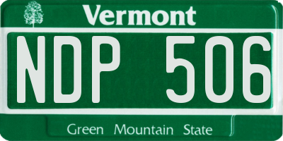 VT license plate NDP506