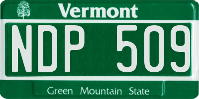 VT license plate NDP509