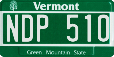 VT license plate NDP510