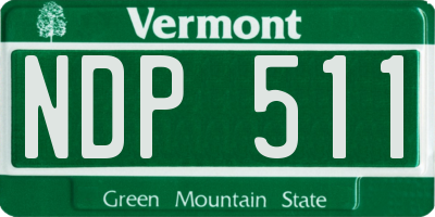 VT license plate NDP511