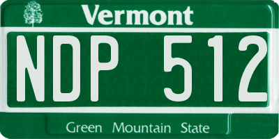 VT license plate NDP512