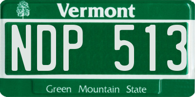 VT license plate NDP513